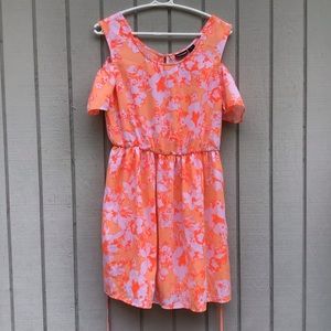 Kids orange floral print summer dress